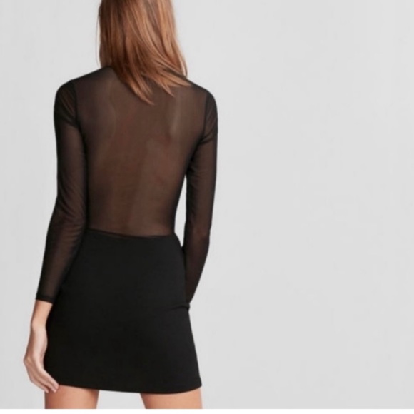 Express Shimmer Cut Out Bodycon Mesh Low Back Dress 10 - Picture 2 of 9